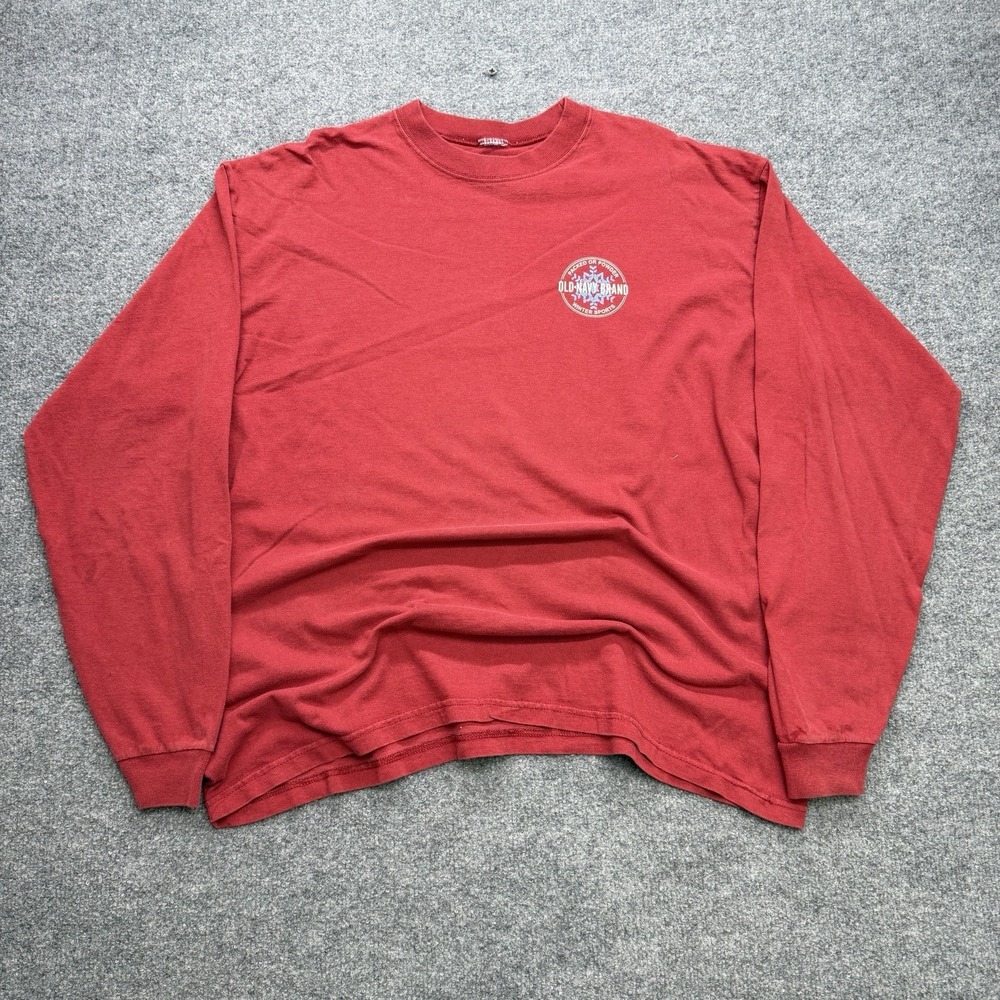 Vintage‎ Old Navy Winter Ski Long Sleeve T Shirt Size XL Red